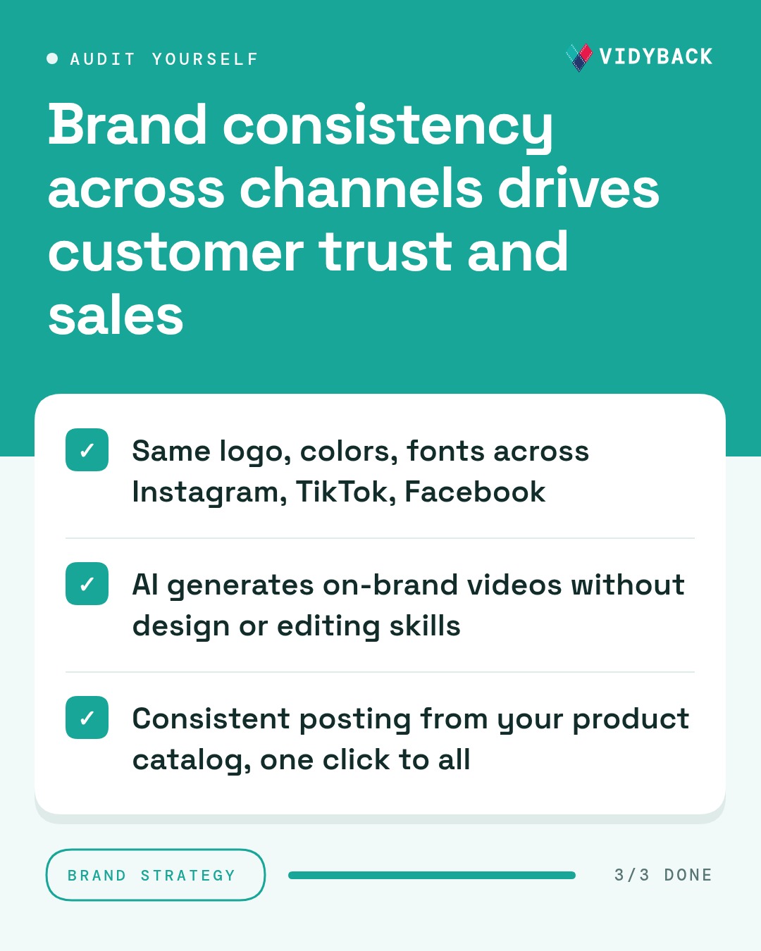 Why brand consistency across channels converts browsers into buyers. Angle: We think showing up with the same — Customers trust brands that show up the same way everywhere. Same…